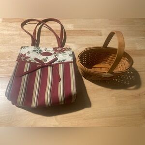 Longaberger basket. Plus Holiday bag. Excellent condition. Basket is as is
